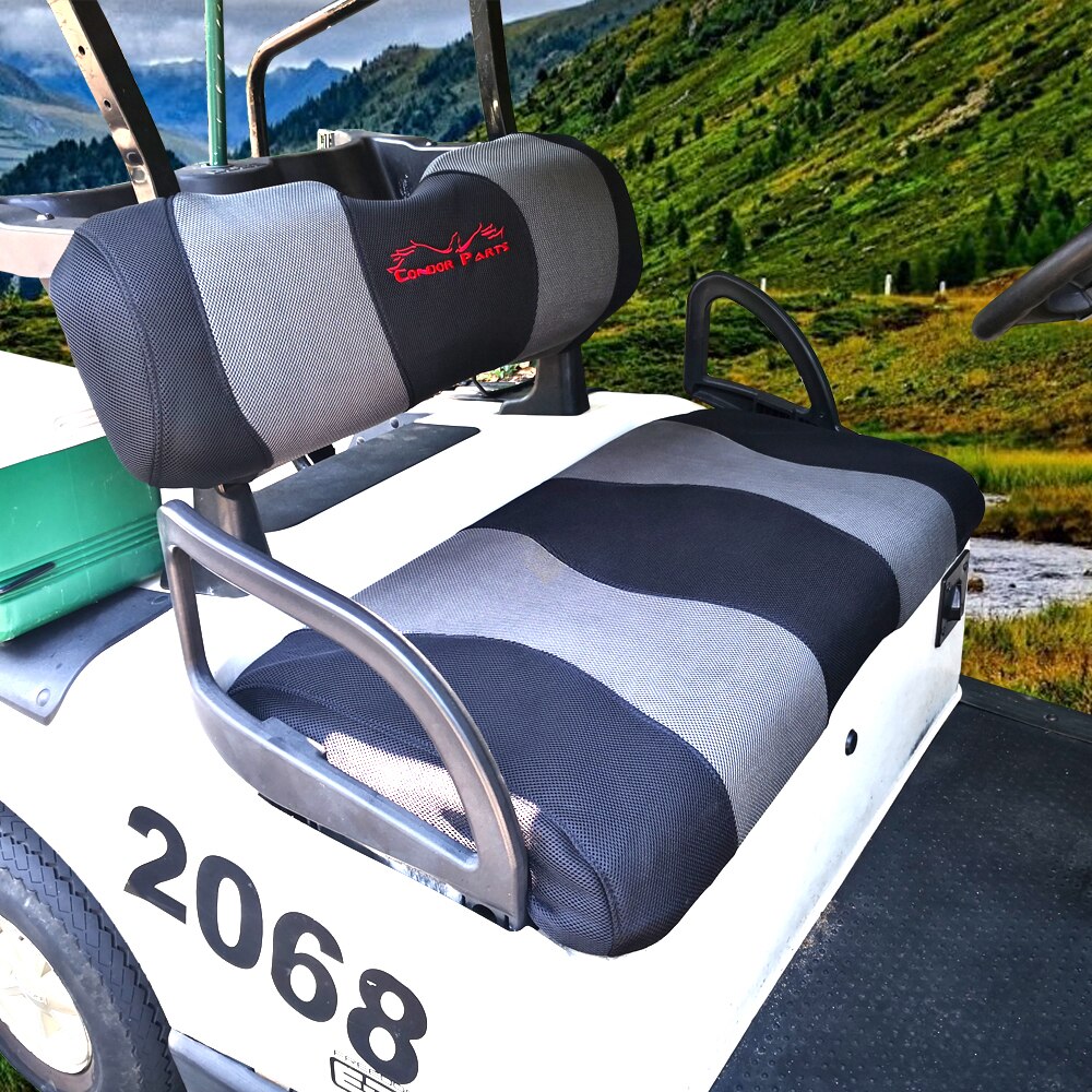 Golf Cart Seat Cover Set Fit for EZGO TXT,RXV and Club Car DS. Breathable Washable Polyester