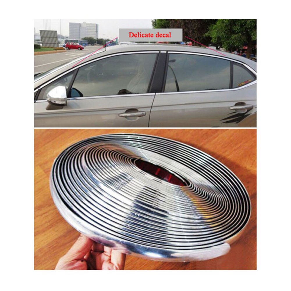 12mm*15m Chrome Car Auto Moulding Strip Trim Bumper Protector Bright Silver durable and practical