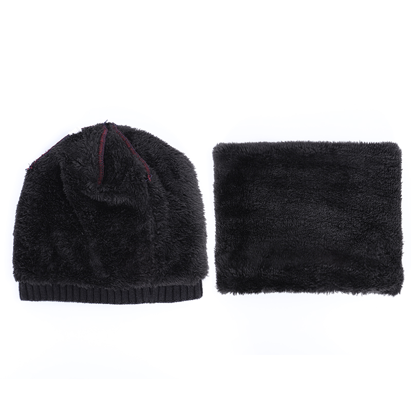 Vinter dame kasket herre kasket far hat sport unisex gorras populære mandlige skullies varm tyk hække kasket 2 stk sæt