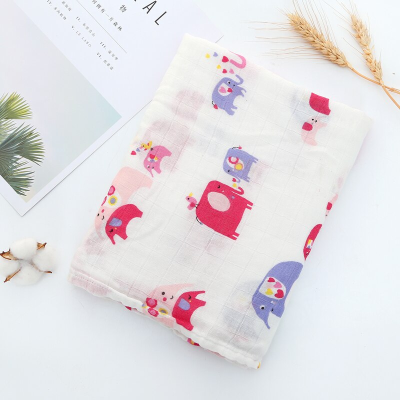 Redo lager 120*110cm nyfödd ekologisk bomull bambu babyfilt muslin swaddle wrap matning burpy handduk muslin stor blöja