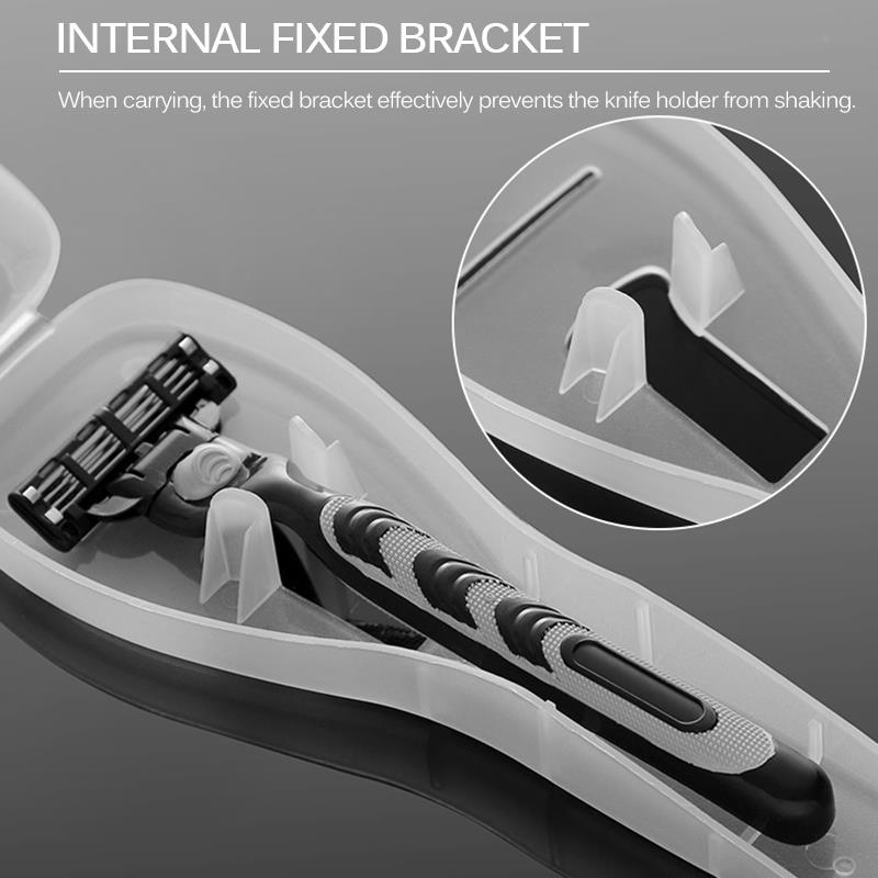Men'S Razor Box Razor Blades Holder Shaving Machine Storage Box Shaver Travel Case Transparent Razor Storage Box