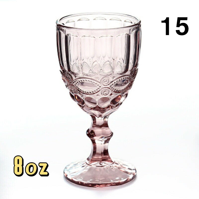 1 pz 240/300ml bicchiere da vino rosso in rilievo retrò calice bicchiere da succo bere Champagne whisky Cup decorazioni per feste di nozze: 15 small