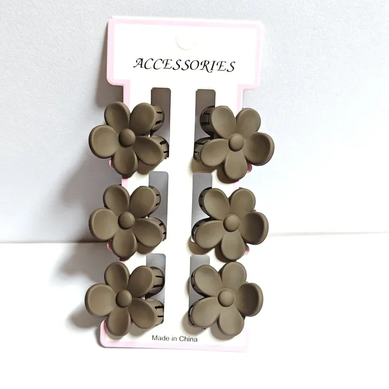 6 uds nueva pinzas para el cabello de flores para mujer pinzas para el cabello pequeñas pinzas de cangrejo cola de caballo esmerilada Clip de tiburón tocado accesorios para el cabello: Verde