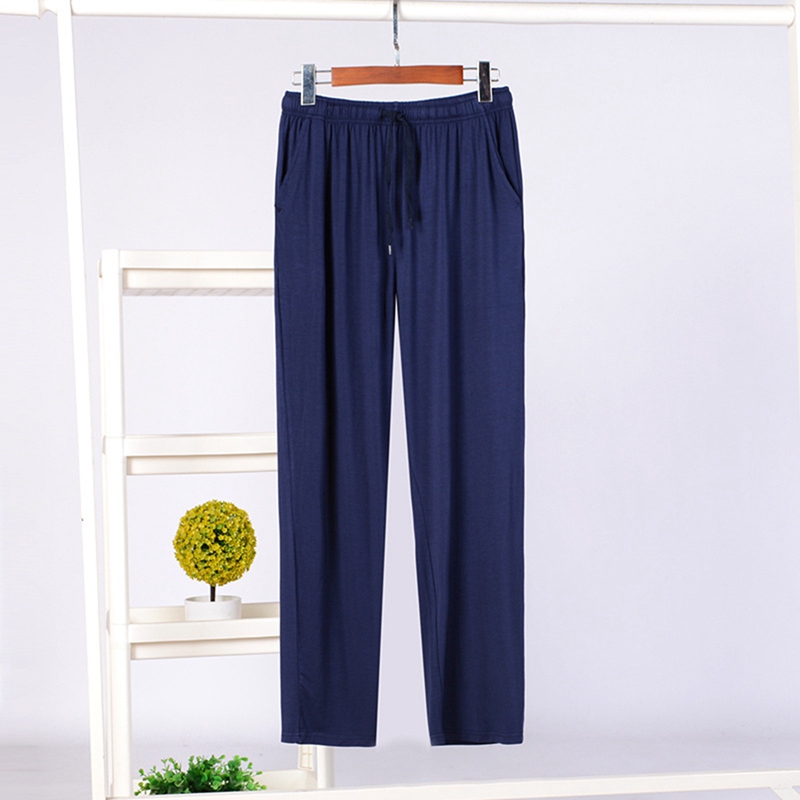 Men's Cotton Knit Jogger Pants Sleep Pants Bottoms with Drawstring Sweatpants with Pockets: Z / L