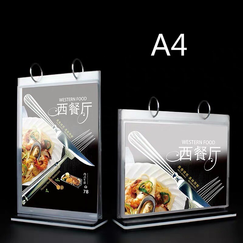 A4 210*297mm akryl magnetisk skylthållare display stativ ram för affisch bildpapper meny reklam display