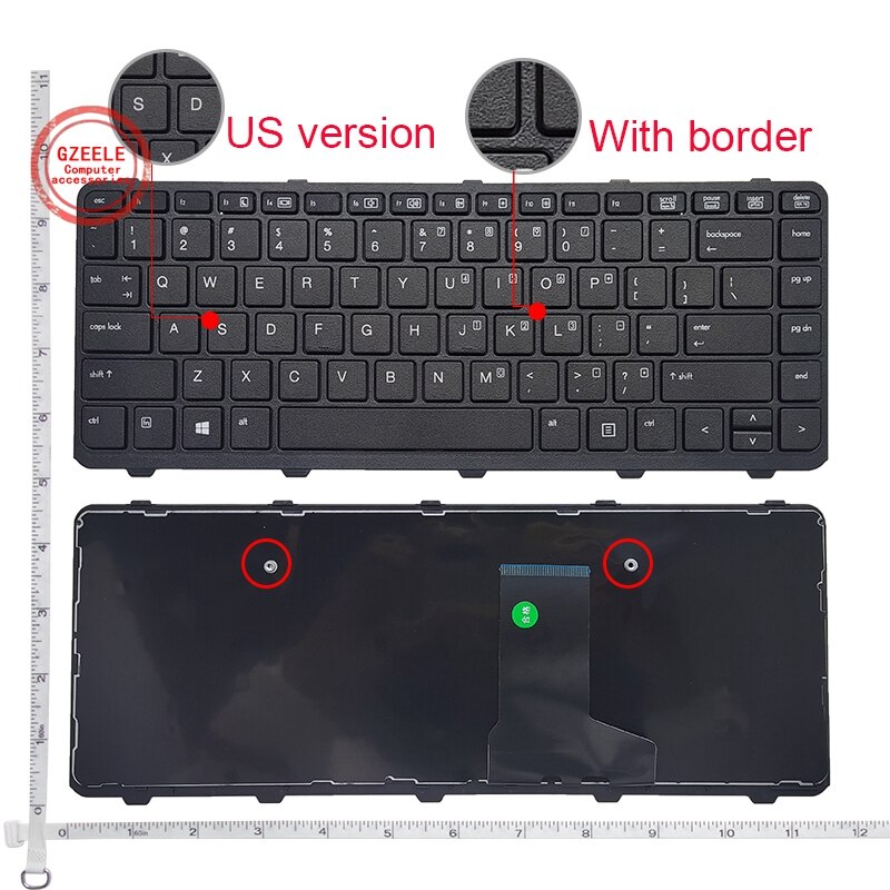 GZEELE English US Keyboard for HP ProBook 430 G1 keyboard black