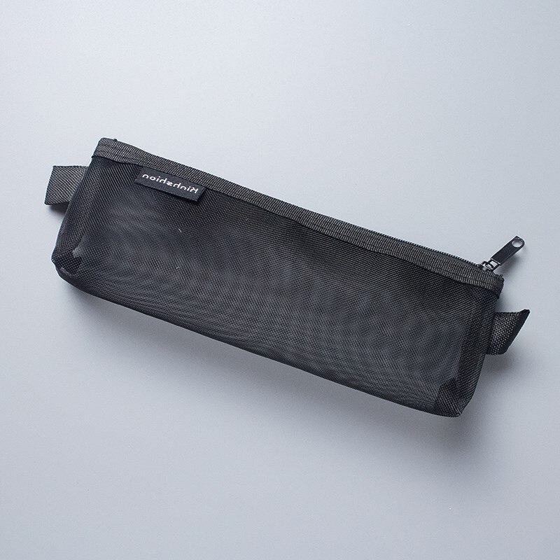 1 st enkel transparent mesh pennfodral kontor student pennfodral nylon skolmaterial färg penna box: 336