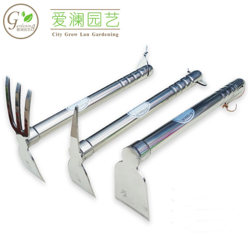 Outils de jardinage houe agricole poignée courte outils agricoles houes en acier inoxydable pelle râteau outils agricoles pelle pioche: hoe Pickaxe Rake