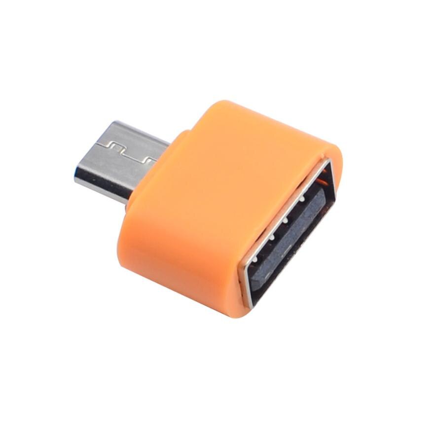 Micro Usb Naar Usb Otg Mini Adapter Converter Voor Android Smartphone Jan 19: Orange