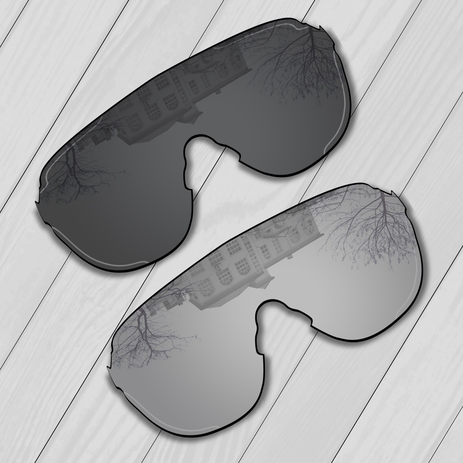 E.O.S Polarized Enhanced Replacement&amp;nbsp;Lenses&amp;nbsp;for&amp;nbsp;Oakley&amp;nbsp;EVZero Stride OO9386 Sunglasses - Multiple Choice: Black-Silver