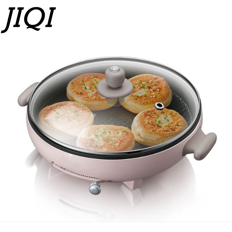 Mini Elektrische Koekenpan 300W Niet-Stick Gebakken Steak Pannenkoeken Eierpan Kookgerei Met Houten Spatel EU-stekker 220V