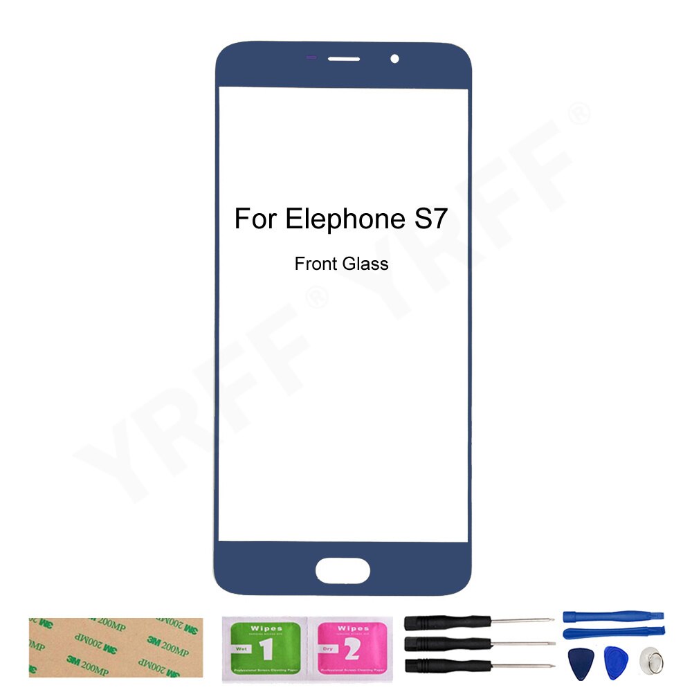 For Elephone S7 (No Touch Screen) Front Outer Glass Panel Assembly Parts With 3M Glue Wipes