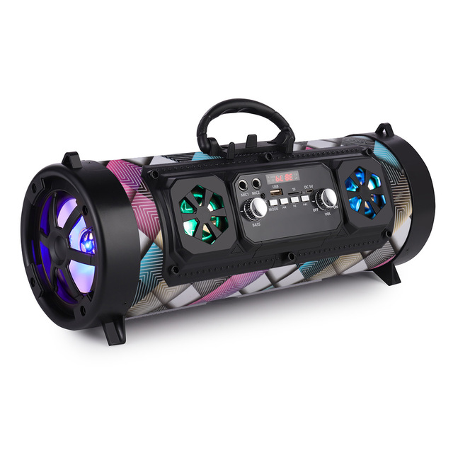 Columna de sonido Portátil con Bluetooth, altavoz inalámbrico Compatible con música, sistema de sonido 3D Ktv, Subwoofer, Radio Fm, 16W: Colorful