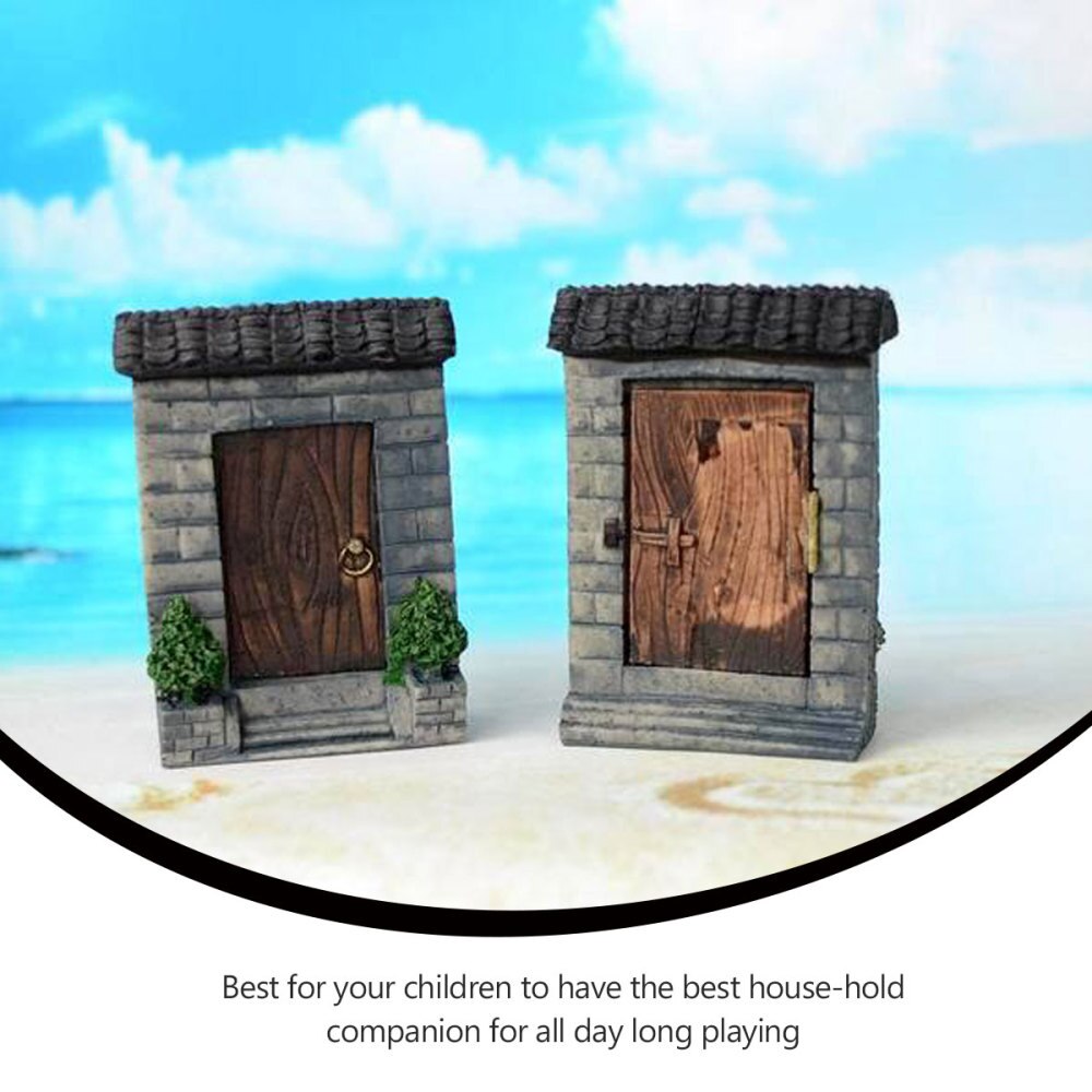2 stk miniature dørpynt naturlig letvægts mini dør miniature pynt til børn børn voksne