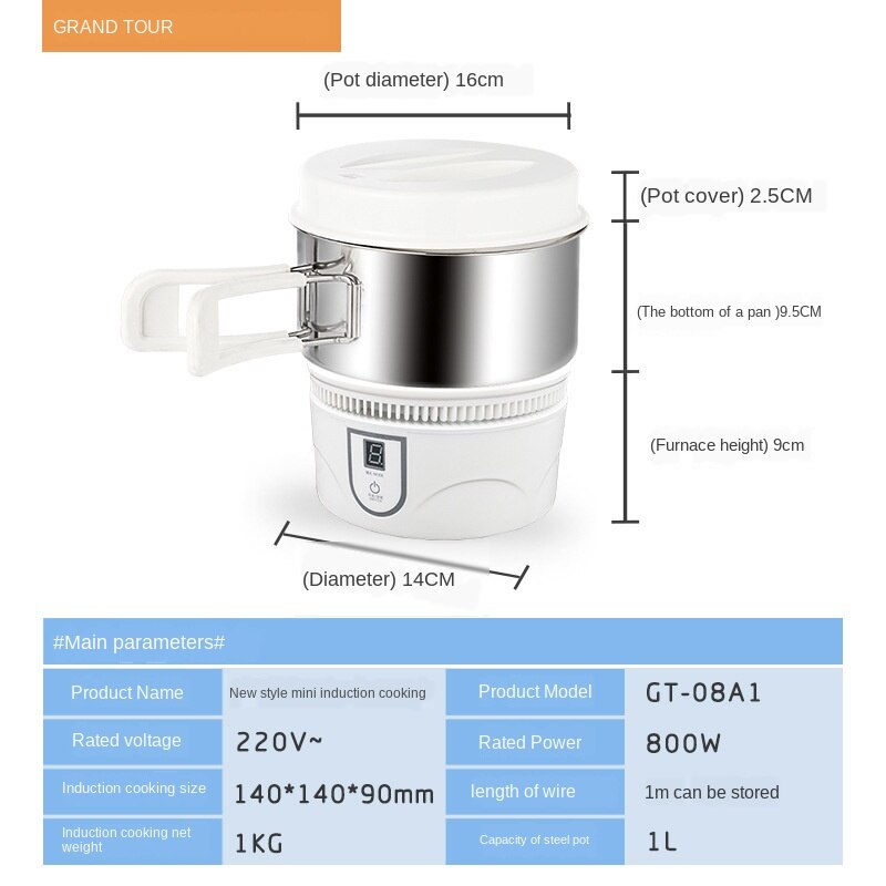 800W220V Mini Portable Induction cookers for home office dormitory 800W One-click electromagnetic oven stove with