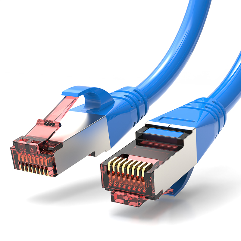 (5 Stück/Packung) RJ45-Netzwerk-Ethernet-Kabel Katze 6 SFTP-Patchkabel 0,25 m/0,5 m/1 m/1,5 m/2 m/3 m/5 m 6 Farben abgeschirmt: Blau / 1m
