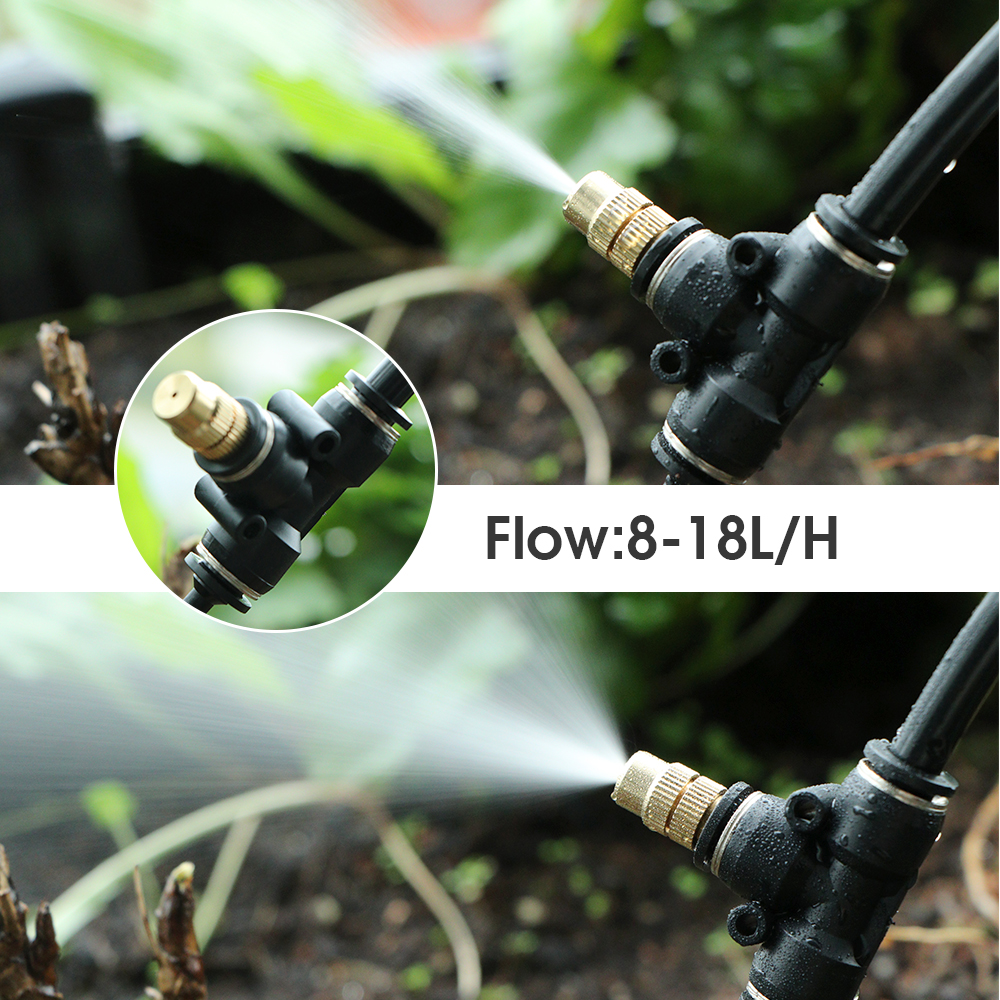 Garden DIY 8mm PE Hose Brass Nozzle Sprayer System Mist Sprinkler 45/60/80/100W Self-Priming Pump Automatic Atomized Irrigation