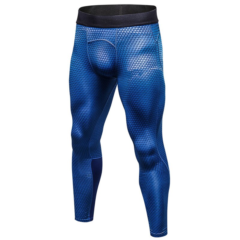 Pantalones deportivos con estampado 3D para hombre, mallas ajustadas de secado rápido, para entrenamiento de compresión, con cintura elástica