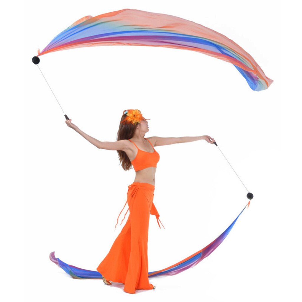 1 paire 100% Polyester voile Poi jeter des boules écharpe danse du ventre Yoga danse accessoires: 6
