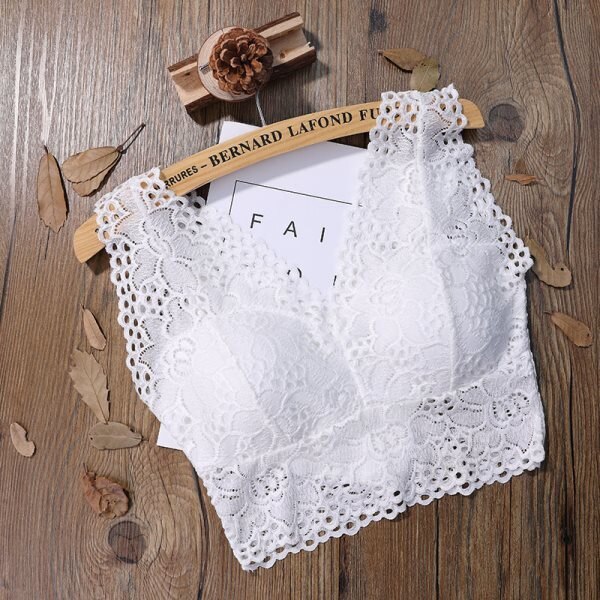Rintaliivit naisille seksikäs pitsi kukkainen bralette liivi crop toppi naisten toppi rintaliivit push up rintaliivit: Valkoinen