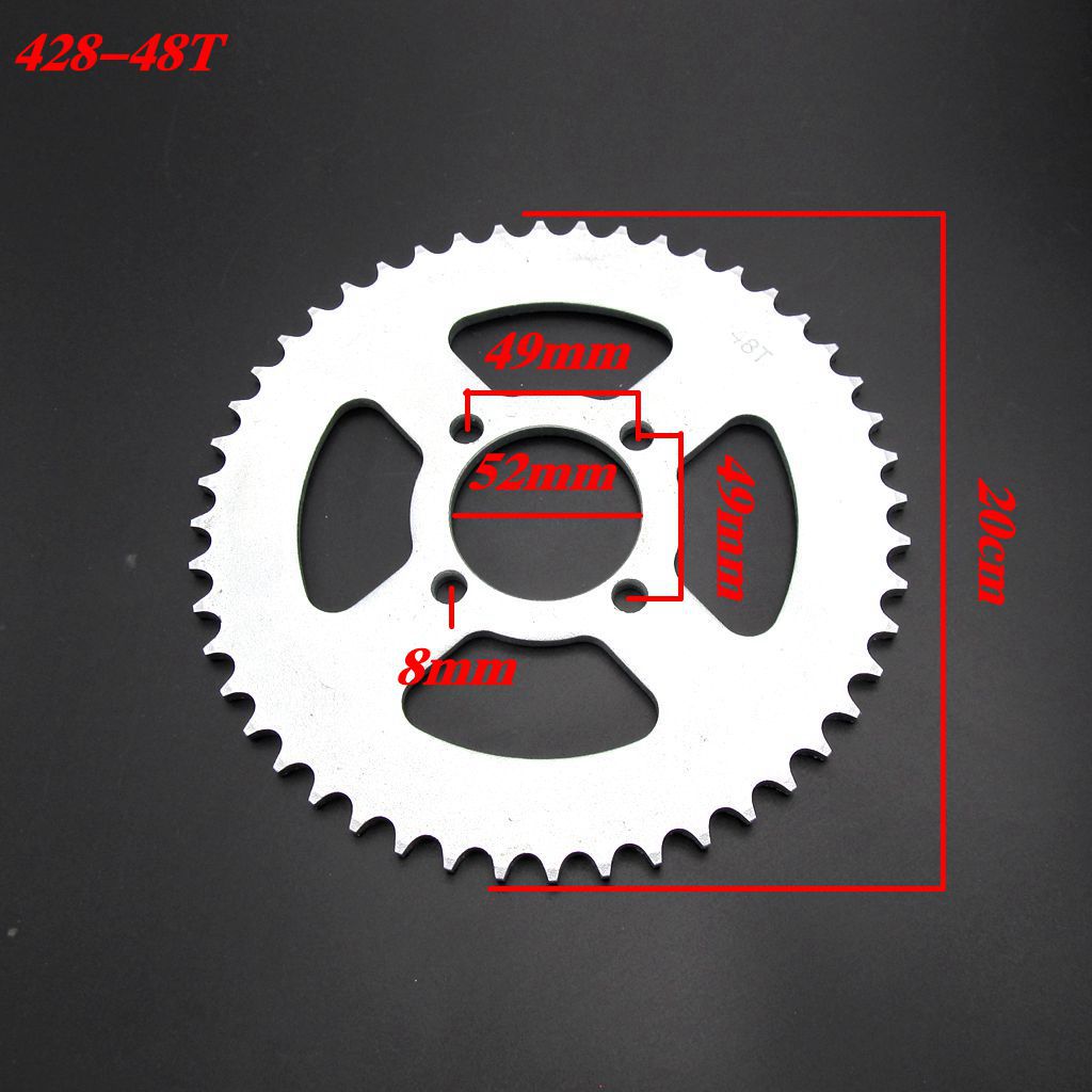 Piñón de cadena de 48T, 43T, 45T, 47T, 37T, ATV modificado para motocicleta, piezas, accesorios universales: 1