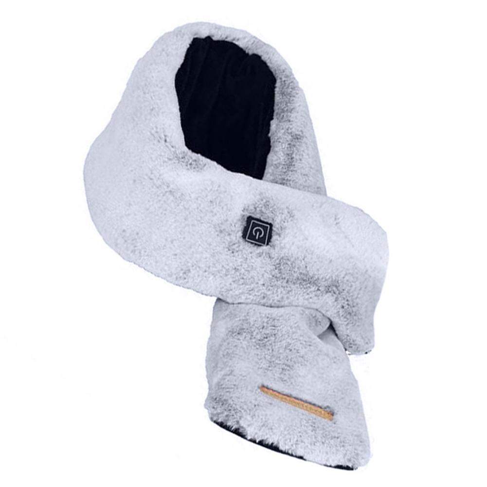 Bufanda calefactable chal de calor USB impermeable abrigo de cuello eléctrico cálido: Gray