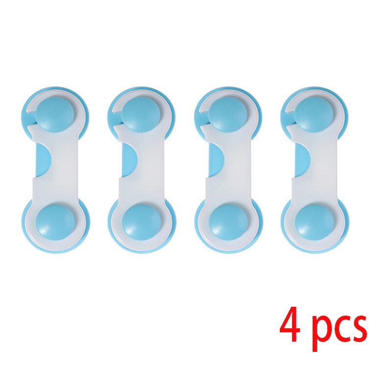 4pcs/lot Multi-function Child Baby Safety Lock Cupboard Cabinet Door Drawer Safety Locks Children Security Protector: Silver