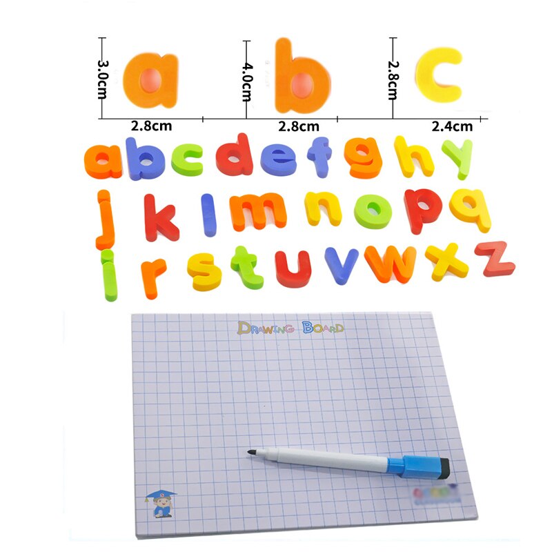 Early Learning Kleurrijke Magnetische Onderwijs Letters Cijfers Magneten Alfabet Met Pen Tekentafel Voor Kinderen 1 Set: 2