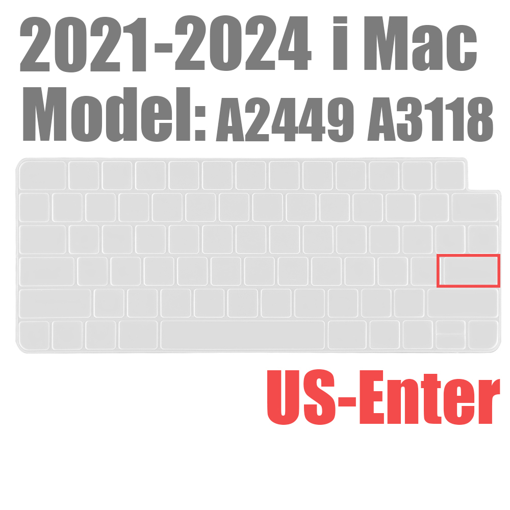 For Apple iMAC Keyboard Cover release) A2450 A2449 Magic Keyboard Stickers Protector Silicone Bluetooth keyboard case US: US- type clear