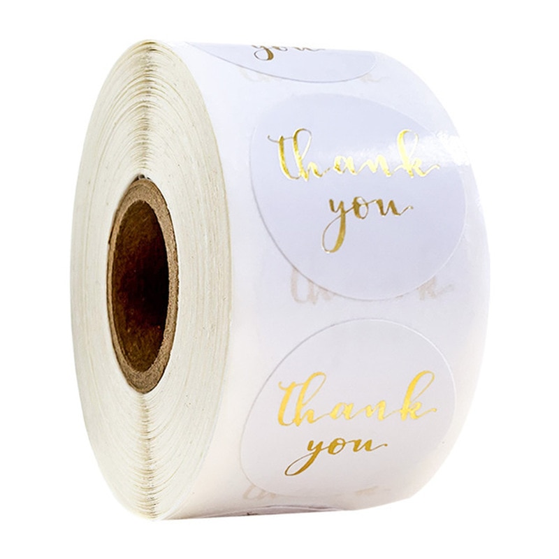 500 etichette rotonde in carta kraft, adesivi di ringraziamento, dragei, sacchetti di caramelle, scatole regalo di fiori, scatole per torte e imballaggi, adesivi per matrimoni