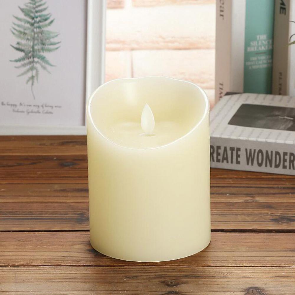 Flameless LED Candle Light Real Paraffin Wax Pillars Candle Light with Realistic Swing Flames for Home Christmas Wedding Decor: 1pcs 7.5x10cm