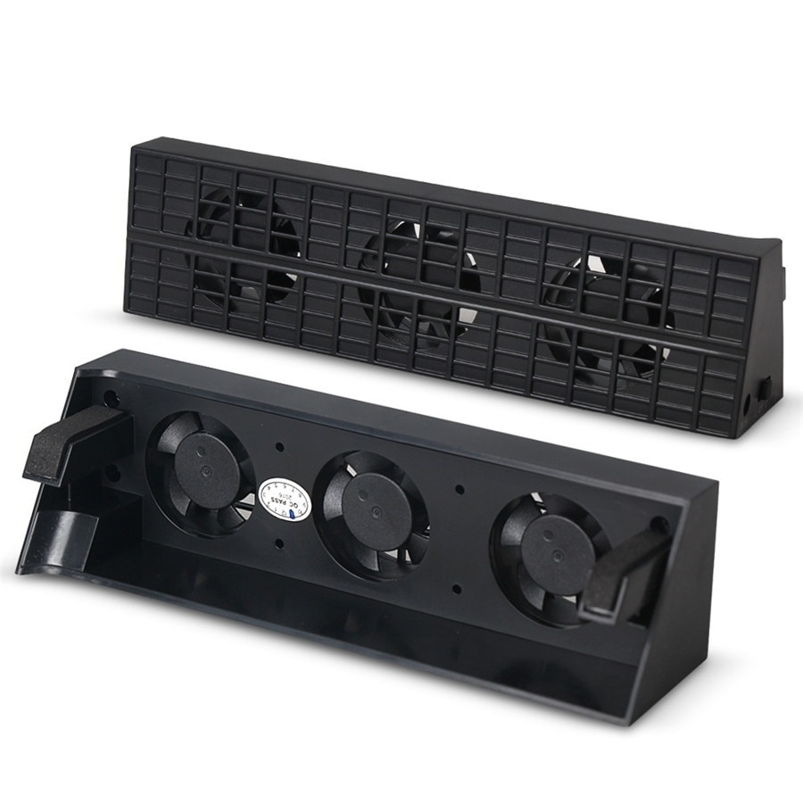 Turbo Kühler &Ampere; USB Hub Combo Bausatz für PS4 schlank - Auto Temperatur Gesteuert Lüfter und USB2.0/3,0 Erweiterung Adapter Ladegerät