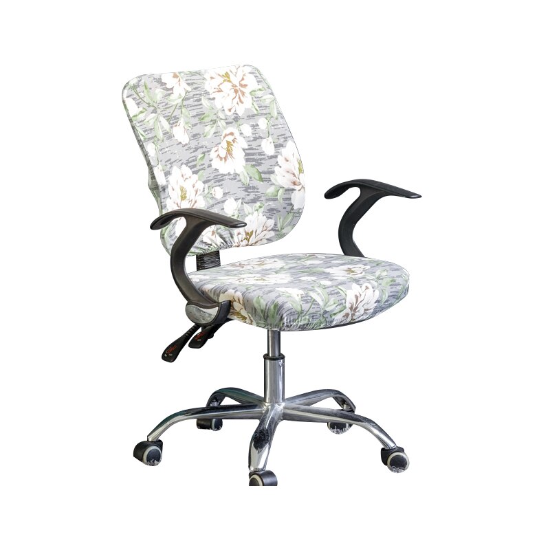 Funda Floral para silla oficina 2 piezas funda de asiento de ordenador LICRA elástica extraíble y lavable fundas para sillón elásticas: G