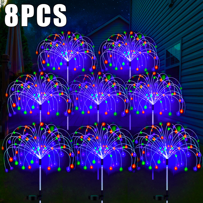 Led Solar Vuurwerk Lamp Buiten Tuin Decor Pad Kerstverlichting Waterdichte Kerst Tuin Balkon Patio Gazon Zonne-Energie Licht