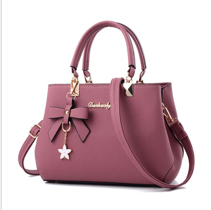 Shujin Mode Schoudertas Vrouwen Luxe Handtassen Vrouwen Zakken Pruim Boog Zoete Messenger Crossbody Tas Voor Vrouwen: lanvendr