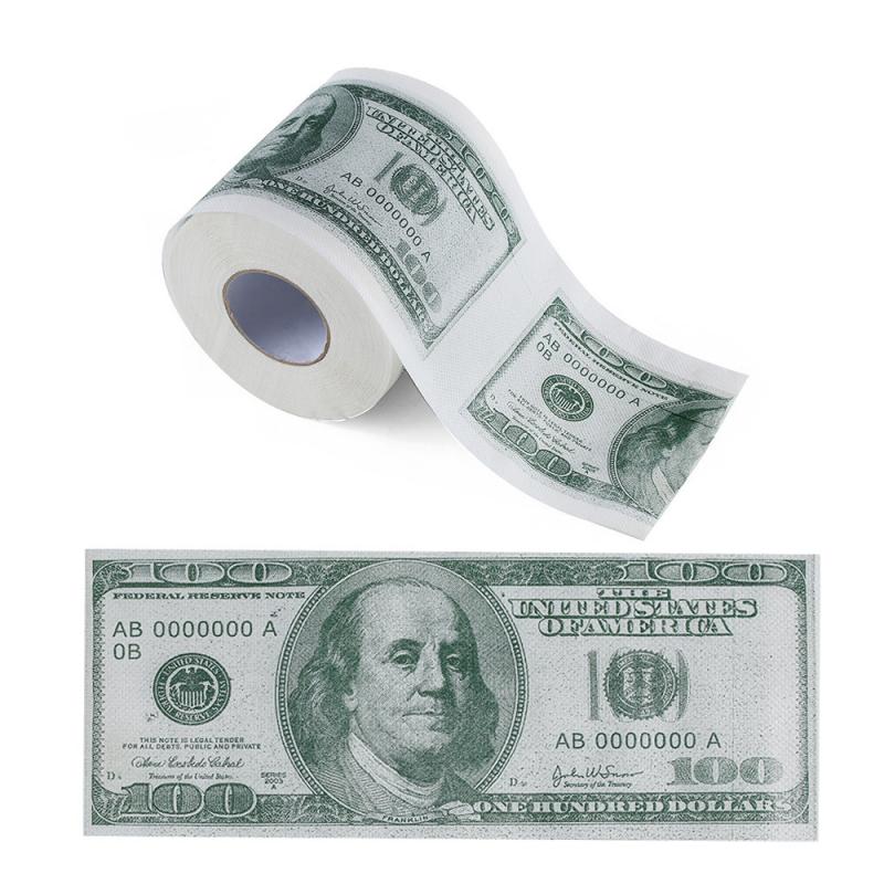 Thuis Bad Papier Bad Toilet Roll Paper Toiletpapier $100 Dollar Toiletpapier Wc Roll Tissue Roll 2Ply Papier handdoeken Tissue
