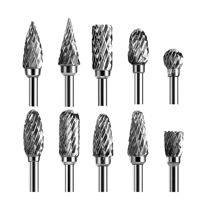 5 stk dobbeltspor roterende fil 6 × 6mm slipehode wolframkarbid freser borkronesett etterbehandling metallform