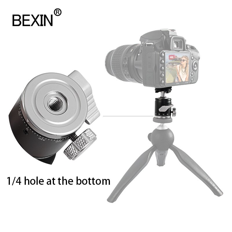 Tripod head mini ballhead panoramic head shoot photo camera stand adapter monopod mout head with shoe base for dslr camera