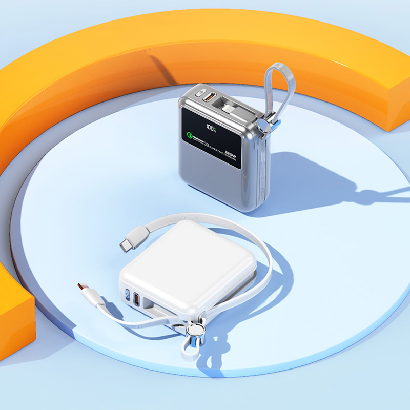 Kiki Shoot PD 22.5W Fast Charge Power Bank 10000mAh Mini Powerbank CCC Certified Battery with Cable for iPhone Xiaomi Huawei