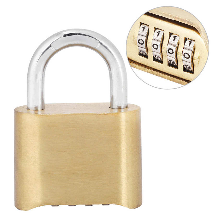 Password Lock 4 Dail Digit Rust Proof brass Password Lock Combination Padlock Warehouse Cupboard Door Locks cerradura