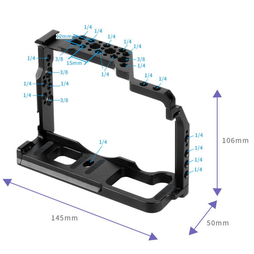 Jos d'appareil photo reflex en aluminium pour Fujifilm X-T3 /XT3/XT2 /X-T2 DSLR Rig Juste de protection avec poignée supérieure Grip Cold Shoe Mount: Orange