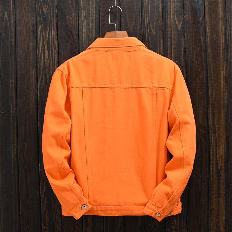 Mcikkny Men Casual Denim Jackets Coats Spring Loose Style Jeans Jackets Male Solid Color