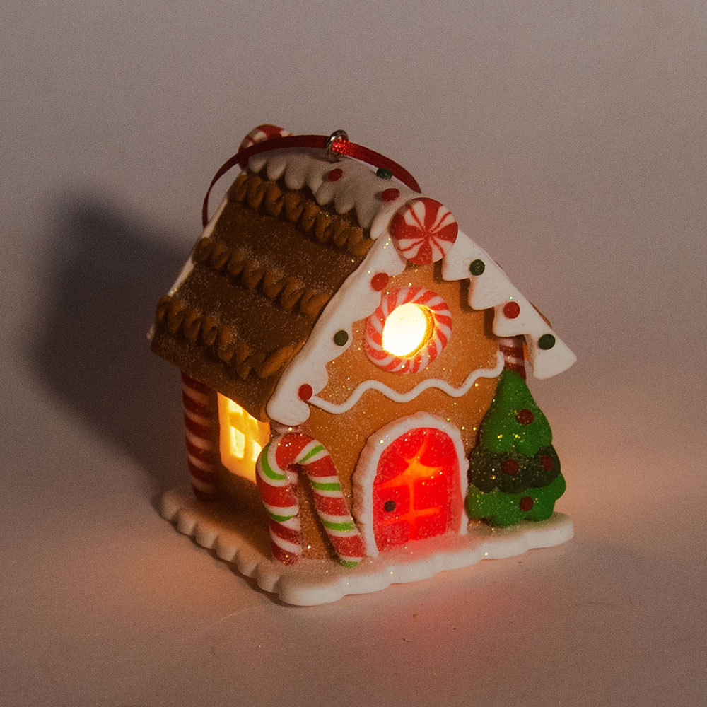 Weihnachtsbaum-Dekoration, Lebkuchen, kleines Haus, Anhänger, Zuhause, , Acryl, DIY-Anhänger, Weihnachten, 2024, Neujahr, Ornament, Navidad