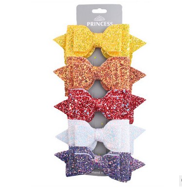 5pcs/lot Bows Snaps Hair Clip Girls Baby Kids Hair Accessories Alligator Clips: C 5pcs
