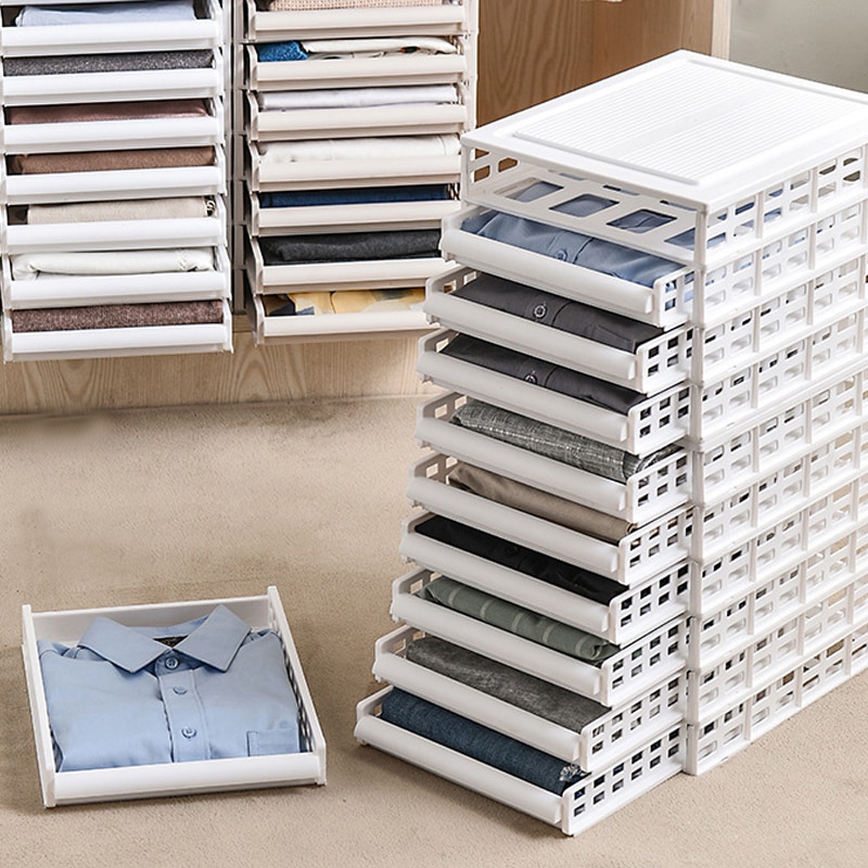 Cajones de almacenamiento de armario de tela, organizador de pantalones, caja con división de ropa, accesorios de Organización del hogar, 6 uds.