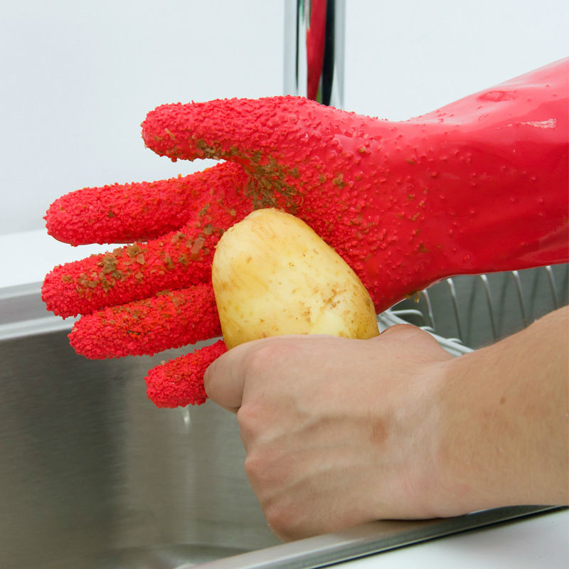 1 Paar Waterdichte Quick Peeling Tater Mitts Aardappel Schrobben Handschoenen Groente Cleaning Tools