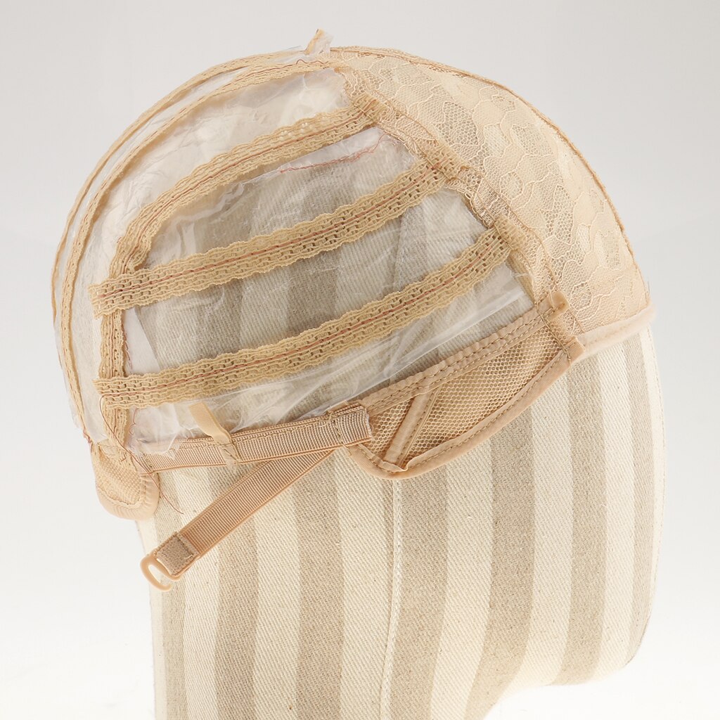 Elastic Wig Cap Mesh Net with Adjustable Stretch Lace Straps Hairnet for Making Wigs Dome Cap Mesh Lace Cap for Wig