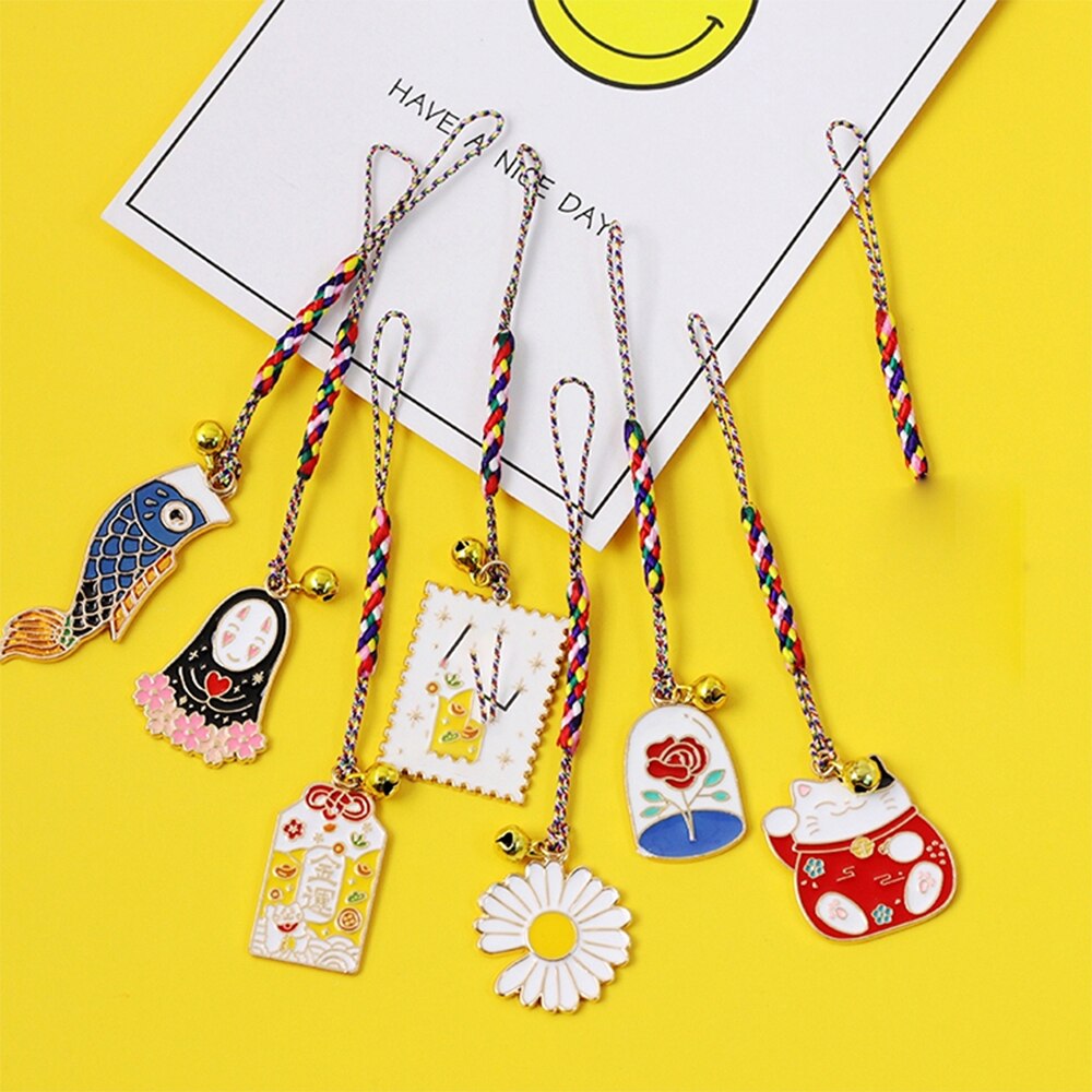 Japanese Style Smart phone Strap Lanyards for iPhone Samsung Xiaomi Mobile Phone Strap Rope Lucky Fish Decoration Phone Charm