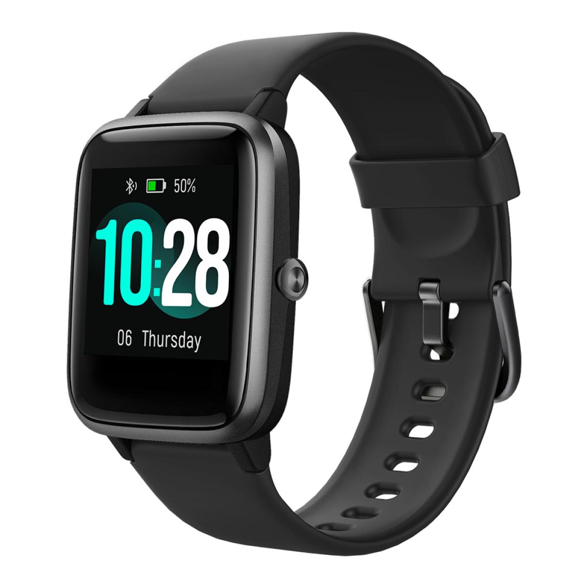 Bluetooth ID205L HD Screen Smart Watch Wearable Tracker Heart Rate Sports Waterproof 1.3 Inch for Android Ios Smart Watch: black