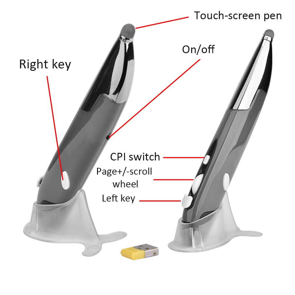 2.4 ghz trådlös pennmus optisk pekpenna mus 800/1200/1600 dpi ergonomisk trådlös muspenna med pennfunktion handstil
